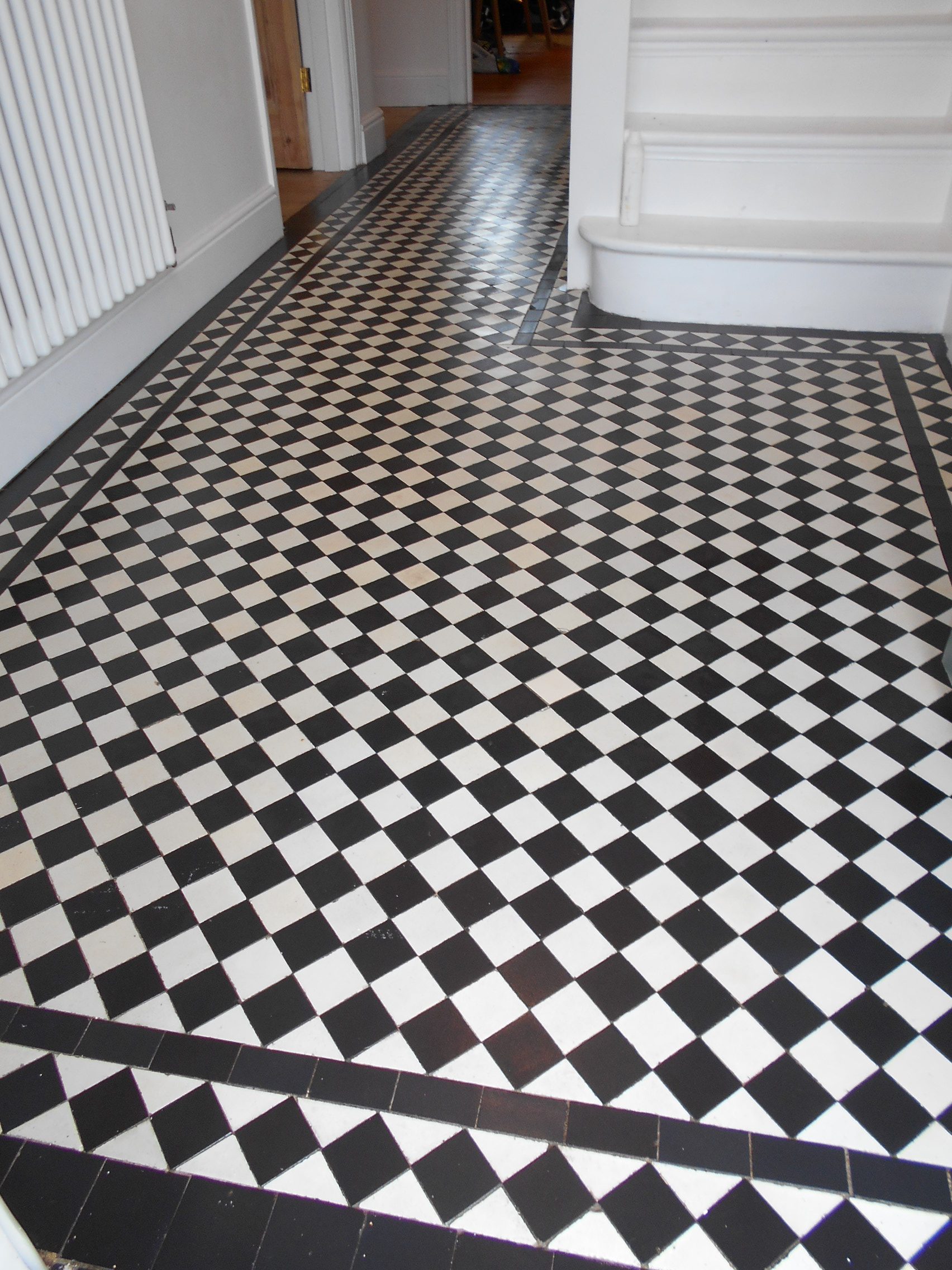 Victorian tiled hallway cleaned North West London