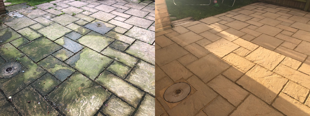 moldy patio ties cleaned in Berkhamsted